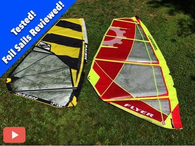 Foil Specific Windsurfing Sail Test:  Sailworks Flyer and Naish Lift (video)